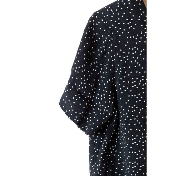 Madewell Dress Women's Size 2 Black Scatter Dot Zip Back Shift Mini Polka Dot - Picture 3 of 8